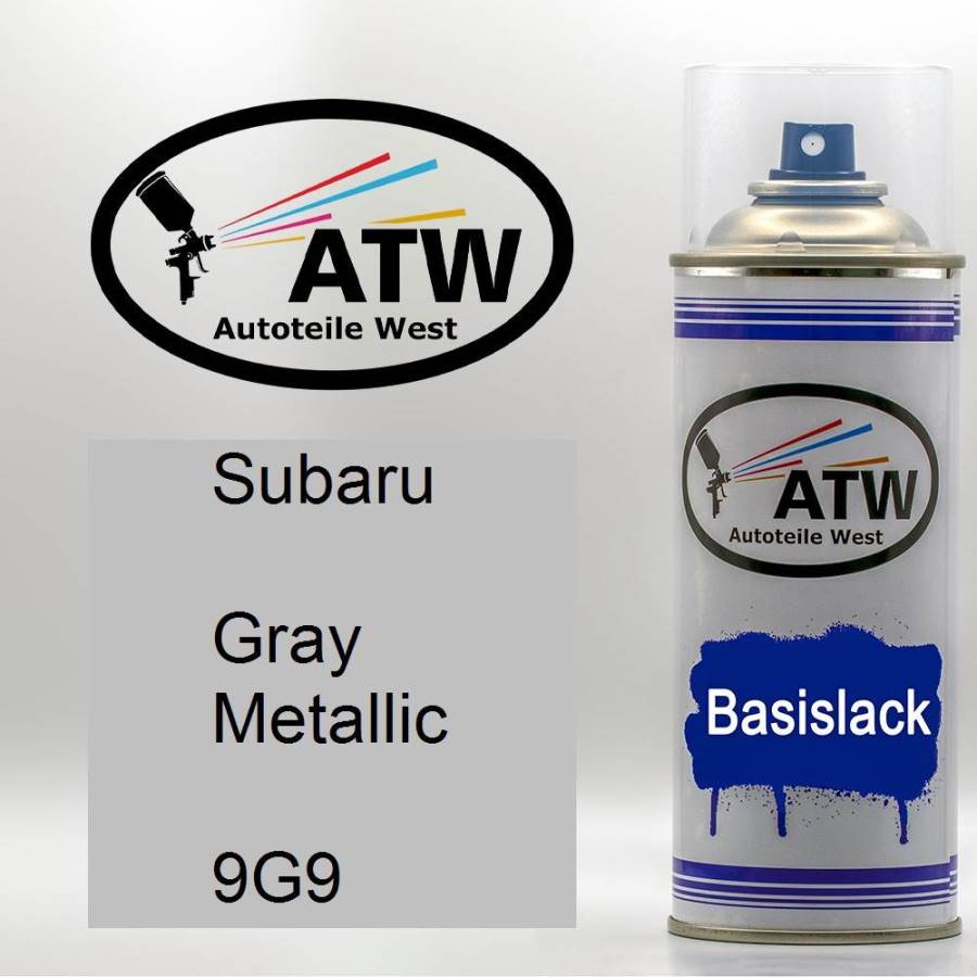 Subaru, Gray Metallic, 9G9: 400ml Sprühdose, von ATW Autoteile West.